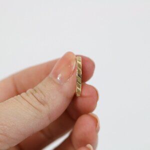 *Slim Hand-Engraved Geometric Stacking Ring